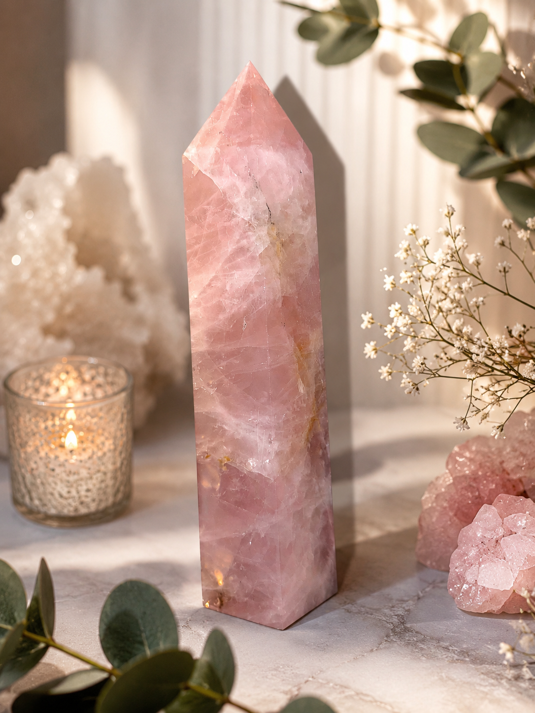 7 1/2inch Rose Quartz Tower
